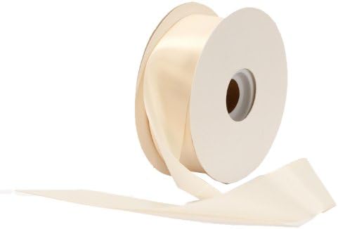 Offray Single Face Satin Craft  7/8-Inch by 100-Yard Ribbon Spool, Ivory