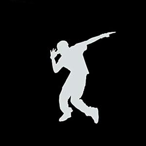 SHMAZ 9.5 * 13.3 Cm Knappe Jongens Dansen Auto Stickers Reflecterende Auto Decoratieve Accessoires Zwart/Zilver