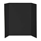 Elmer's Heavy-Duty Tri-Fold Display Boards, 36 x 48 Inches, Black, 12-Count (730191)