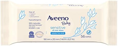 aveeno hand & face baby wipes with oat extract 25 ea