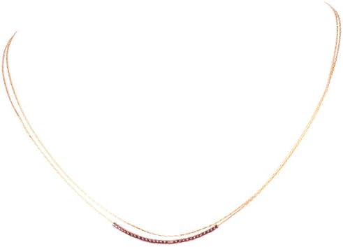 Zoetik 16k Gold Plated Dual Chain with Wine Glass Beads Necklace, approx. 16” with 2” extension