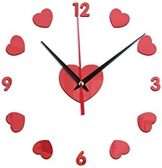 Farantasy 3dクリエイティブラブデジタルアクリルミラークロックホームデコレーションウォールクロック 掛け時計 祝開店大放出セール開催中 壁時計 壁掛け時計 簡単 Diy 手作り 立体数字 店舗 部屋装飾 オフィス 静音 簡単なおしゃれ 電波 部屋 房居間 時計