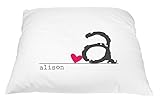 Personalized Heart Name Pillowcase Microfiber Polyester Standard 20 by 30 Inches, Personalized Gift for Women, Love Pillowcase, Pink Heart Pillow, Heart Pillowcase, Personalized Gifts for Couples