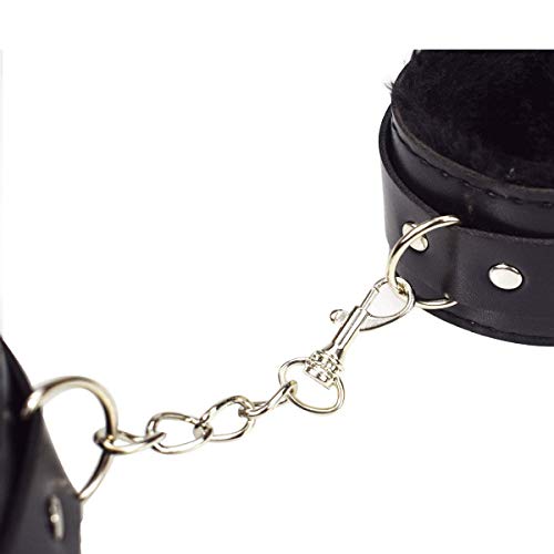 Black Adjustable Handcuffs with Whip Tassels - Thumbnail 3