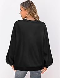 UEU Women Oversized Striped Crewneck Sweatshirt