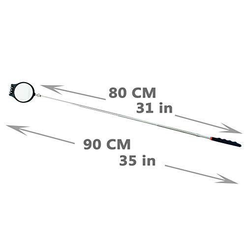 HARDK Telescoping Inspection mechanics Mirror LED Lighted Flexible 360 Swivel Inspection - Thumbnail 3