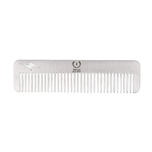 Zeus Stainless Steel Comb Thunderbolt - Hair/Beard Comb for Men! (Comb)