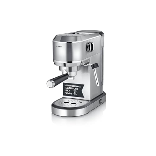 Espressomaschine "Newspresa", Siebträgermaschine, ULKA Pumpe mit 20 bar, Milchaufschäumdüse, 1 L Wassertank, für ein oder zwei Tassen, silber, Edelstahl, 1.350 Watt, KA 5997
