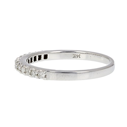 Vir Jewels 1/5 cttw Pave Diamond Wedding Band in 14k White Gold in Size 6.5