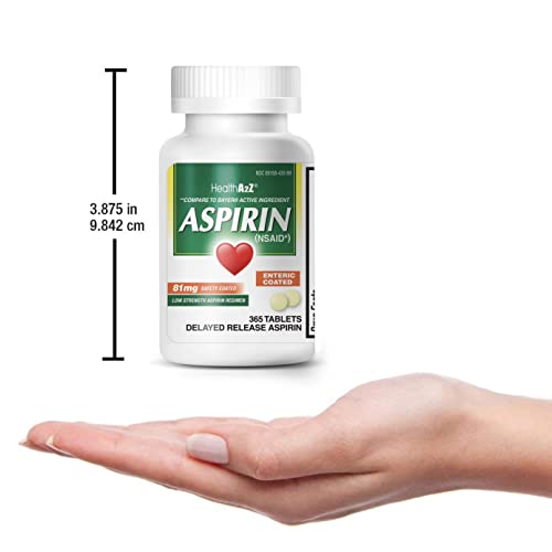 HealthA2Z® Aspirin 81 mg 365 Tablets Low Strength Enteric Coated