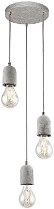 LED Concrete Pendant Ceiling Lighting, Hanging 3 Lights Fixture, Dimmable Lamp, Maximum 1500mm Cable Drop - for Kitchen Living Room Bathroom Restaurant Bedroom Coffee Shop- Cemlux