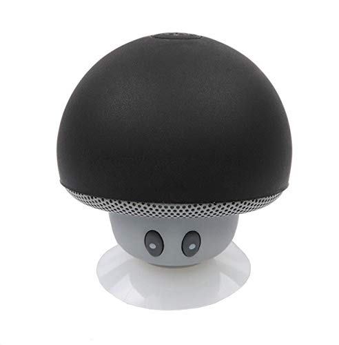Bluetooth Mushroom Speaker for iPhone 11 Pro Max Smartphone Suction Cup Speaker Micro Mini (Black)