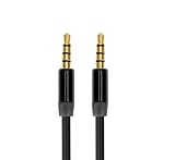 Rekabel Stereo Audio Cable/Auxiliary Audio Cable, 3.5mm,Male to Male, 4-Conductor, 3.3ft/1m, for Smartphone, Headset, PC, Laptop, Microphone (Black)