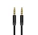 Rekabel Stereo Audio Cable/Auxiliary Audio Cable, 3.5mm,Male to Male, 4-Conductor, 3.3ft/1m, for Smartphone, Headset, PC, Laptop, Microphone (Black)
