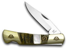 FROST FAMILY 40th Anniversary Ram Horn and Mother Of Pearl 1/600 Barracuda Pocket Knife Knives
