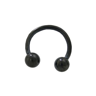 Black Anodized Titanium Horseshoe Ring - 14 Gauge - 1/2" Inch
