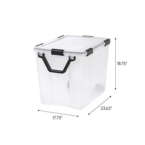IRIS USA 103 Quart Weathertight Plastic Storage Bin Tote Organizing
