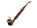 Handmade Wooden Smoking Pipe Metal Bowl Cover Tobacco (Brown Grey)