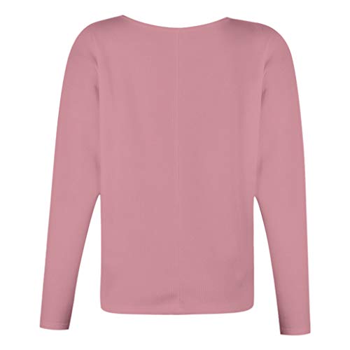 NRUTUP Plus Size Womens Tops and Blouses, Casual Long Sleeve Loose Button-down Round Neck T Shirts - Thumbnail 2