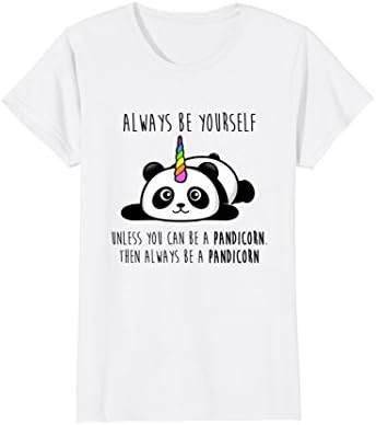 Womens Always Be Yourself Unless You Can Be a Pandicorn T-Shirt Small White