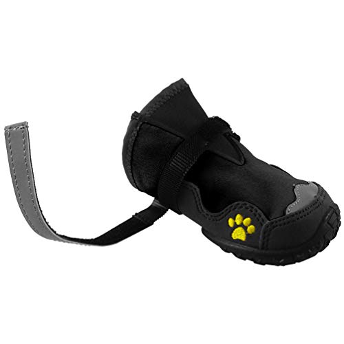 Petacc Dog Boots Waterproof Dog Shoes Pet Rain Boots Outdoor Shoes with Rugged Anti-Slip Sole, 4Pcs (Black, Size 6) - Thumbnail 3