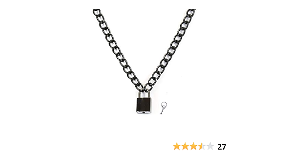 Black Pad Lock Gothic Necklace Pendant 