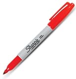 Sharpie Permanent Markers, Fine Point, Red Ink, Pack of 12 (30102)