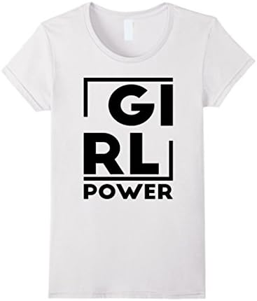 Womens Girl power T-shirt Feminist Shirt Feminism tee GRL PWR Small White