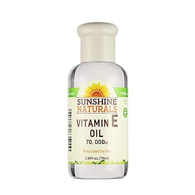 Sunshine Vitamin E Oil Pure &amp;amp;amp; Non-Synthetic Ingredients 75ML, no artificial colors, no preservatives