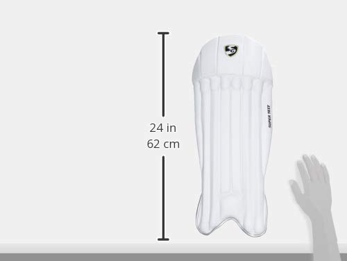 SG Super Test Wicket Keeping Leg Guards, Adult, polyurethane, white 1