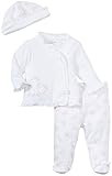 Little Me Baby Girls' Floral TMH Pant Set, White/Pink, 3 Months