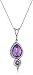 Amazon Collection Sterling Silver Rainbow Pink and Lavender Quartz Pendant Necklace, 17.5