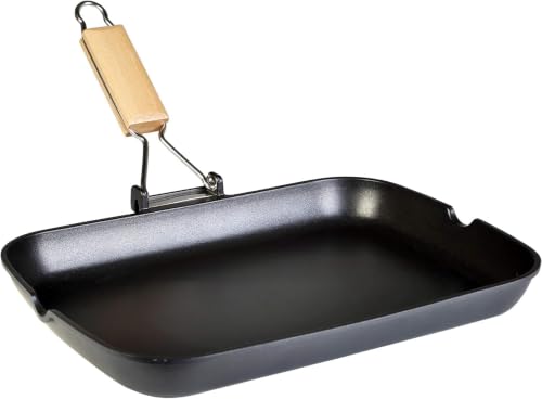 WECOOK! EcoStone Smooth Grill Pan, Non-Stick, Cast Aluminium, 34 x 24 cm