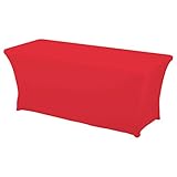 HAORUI Rectangular Spandex Table Cover (6 ft. Red)