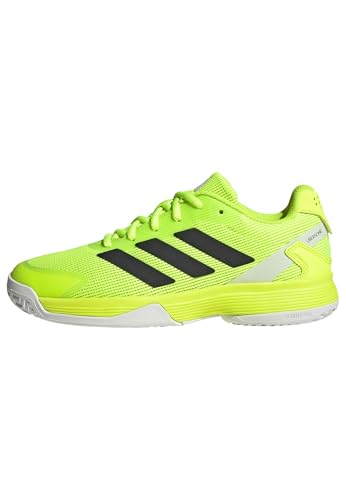 adidas Ubersonic Kids Tennis Shoes, Zapatillas de Tenis, Lucid Lemon/Core Black/Zero Met, 21 EU