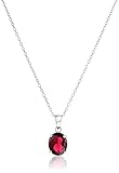 Sterling Silver Gemstone Pendant Necklace, 18