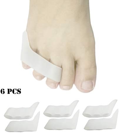 Qcotta Pinky Toe Separators, Bunionette Pads - Pack of 6 Triple Gel Tailor's Bunion Spacers for Hammer Toes, Overlapping Toe