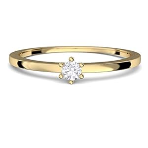 Goldring Damen 585 Verlobungsringe Gold Diamant 0,05 Carat H/si **sehr gute Qualität** +inkl. Luxusetui+ Diamantring…