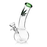MUDING Handmade Glass 8 Inch Tall Round Bottom