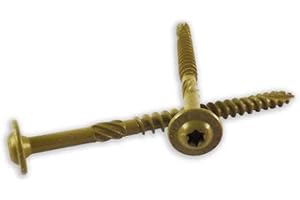 WoodPro Fasteners ST14X112-50PC 1/4-Inch by 1-1/2-Inch Length Round Washer Head Exterior Wood Screws, 50-Pack , Gold