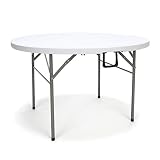 OFM Essentials Collection 48" Round Center-Folding Utility Table, in White