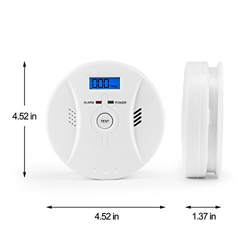 Carbon Monoxide Detector, Battery Operated CO Detector with Digital Display Loud 85dB CO Gas Alarm Security Monitor, Carbon Monoxide Alarm for Home and Traveling