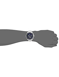 Reloj Seiko para hombre con cronógrafo solar plateado y esfera azul