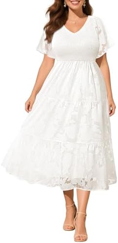 Graduation Dress Plus Size White Summer Casual Bridal Shower Square Neck Swiss Dot Short Smocked Swing Dress Women Teen at Amazon Women's Clothing store Graduation Dress Plus Size White Summer Casual Bridal Shower Square Neck Swiss Dot Short Smocked Swing Dress Women Teen at Amazon Women's Clothing store