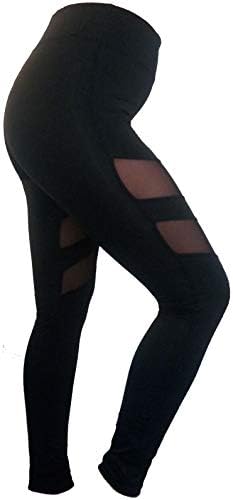 Popular Women's High Waisted - Sport Leggings - Yoga Pants - Mesh panel - Gym & Workout - Sweat Absorbent