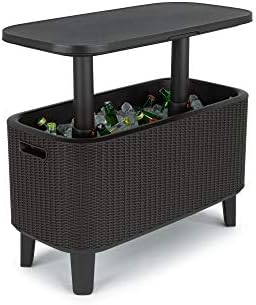 Bevy Bar - Mesa Nevera para Exterior y Jardín, Capacidad 60L, Color Grafito