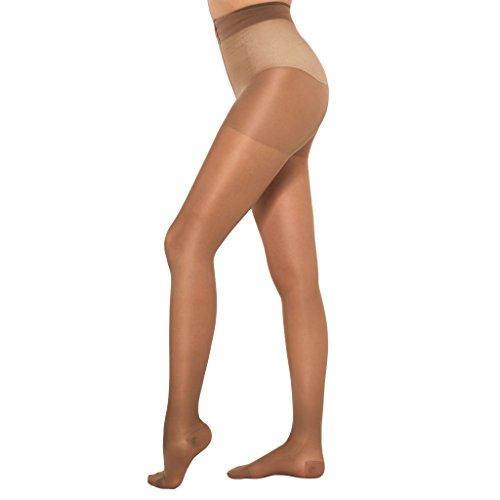 Healthweir Graduated Compression Pantyhose (18-22mmHg) - Made in Italy - Sheer Hosiery Stockings for Everyday Use, Travel, Recovery, Support, Nursing & Pregnancy (3, Skin)