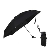 UBUDDY Mini Rain Umbrella. Weatherproof Coating. Folds to 6 inches (Black)