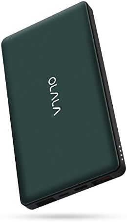 OLALA Quick Charge 3.0 10000mAh Portable Charger with Dual Input(Type C and Micro USB) Faster Recharge Ultra Slim External Battery for Sony, Samsung, iPhone, iPad - Dark Green (USB-C Cable Included)