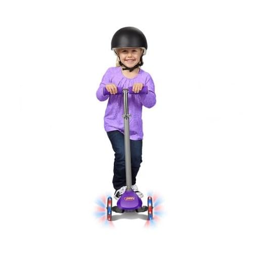 Radio Flyer Lean 'N Glide with Light-Up High-performance Urethane 3-Wheels, Fast, Smooth Ride, Heavy-duty Deck, Durable,Kids Scooter- Purple - Image 3